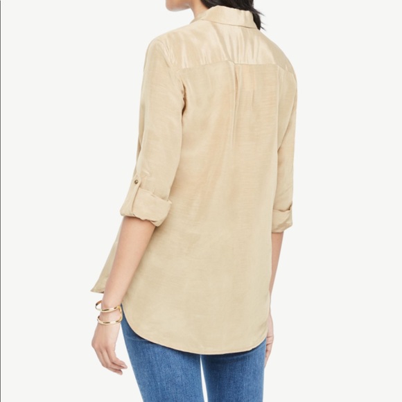 NWT Shimmer Khaki Safari Blouse - Picture 3 of 8